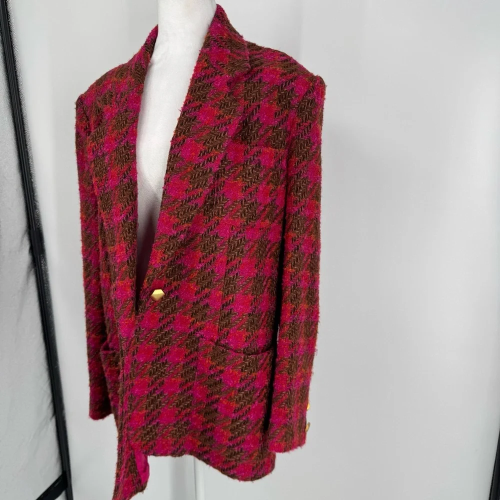 Vintage Rodier houndstooth tweed blazer with gold hardware - Picture 4 of 8